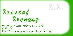 kristof krenusz business card