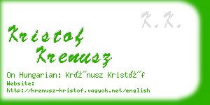 kristof krenusz business card